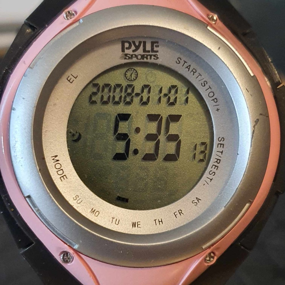 🦋10/$20🦋 Pyle Sports Silver/Pink Resin Alarm/Chronograph Women's Watch